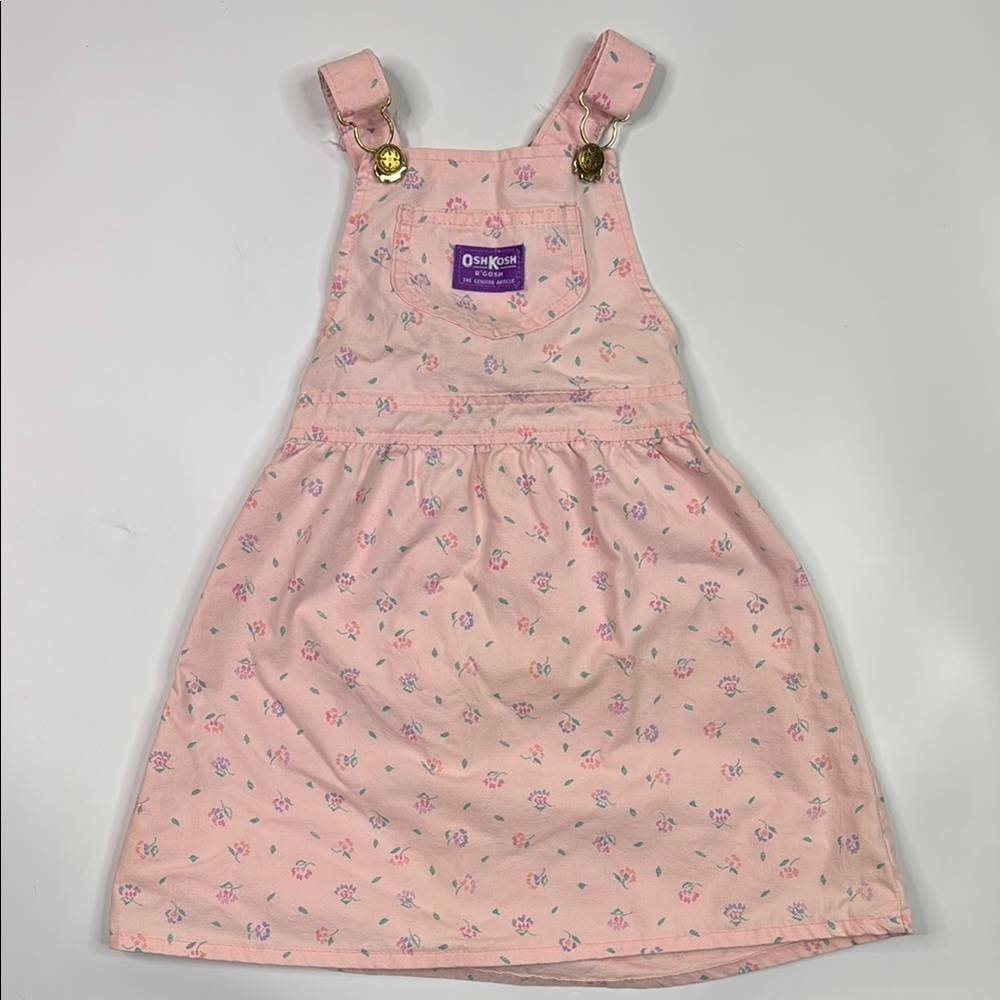 Vintage OshKosh B'Gosh Pink Floral Dress Size 6
